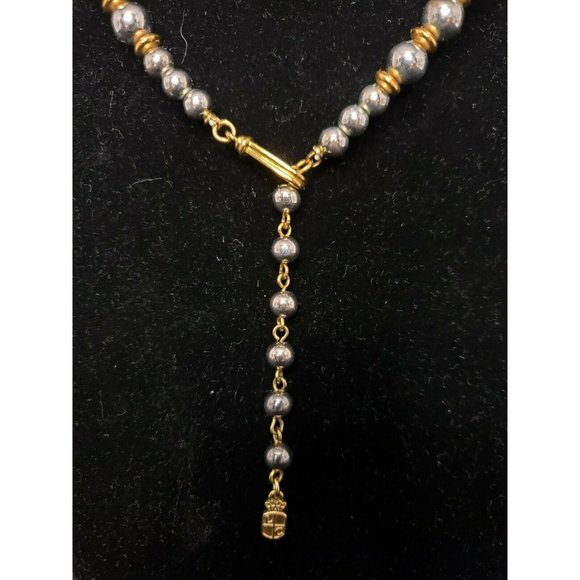 Liz Claiborne Gold and Silver Tone Graduated Bead 17.5 in. Choker Necklace - Picture 4 of 6